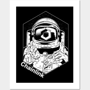 Chainlink DeFi LINK Cryptocurrency Astronaut Posters and Art